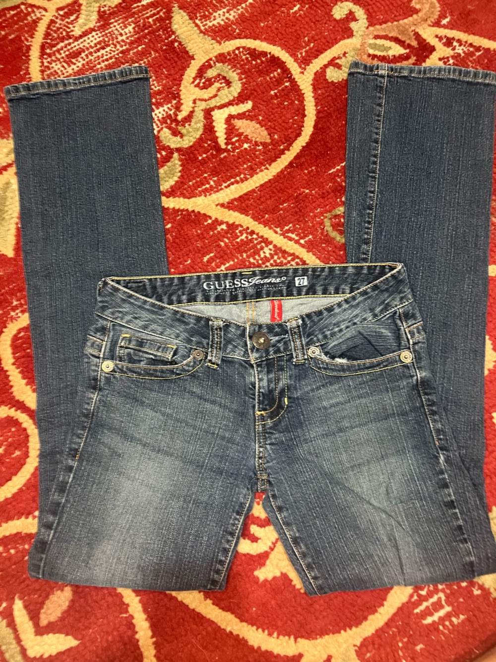 GUESS Women's Medium Dark Blue Flare Jeans